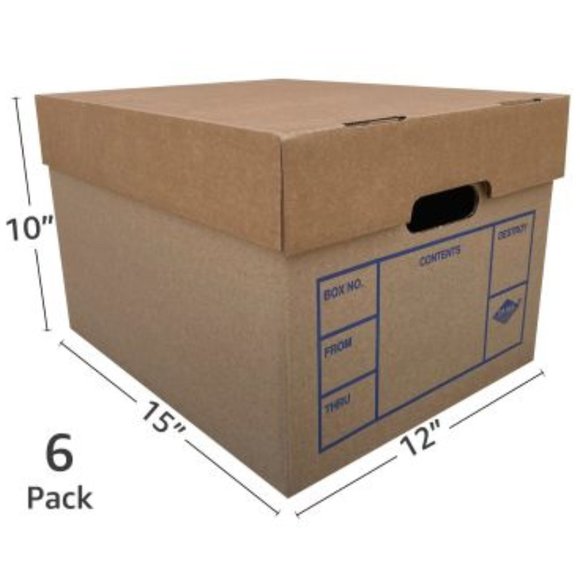 File Storage Boxes 6 Pack with handles - Picture 2 of 6